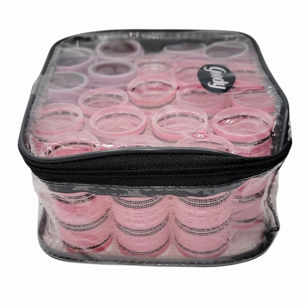 Vintage Goody Self Grip Hair Rollers Set w/ Clear Zipper Case Mixed Sizes - Picture 5 of 6